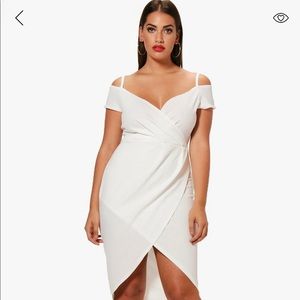 White Bodycon wrap dress